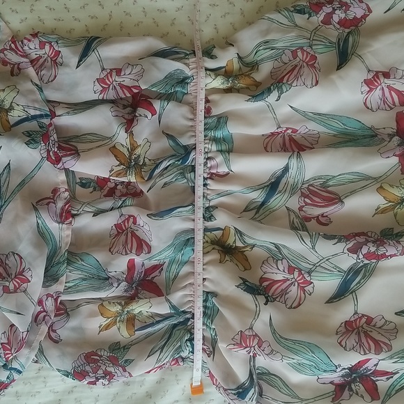 Romeo + Juliet Couture White Floral Off Shoulder Ruffle Midi Dress Size S Summer - Picture 5 of 11